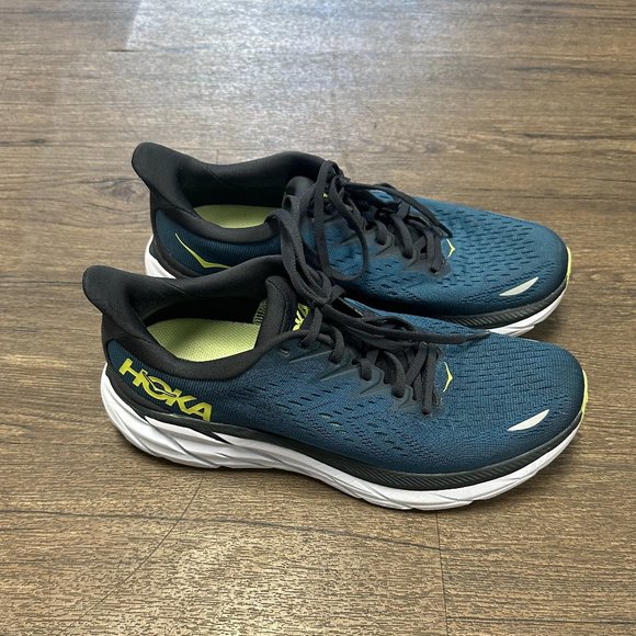 HOKA One One Clifton 8 Coral Blue Running Shoes - Picture 3 of 6